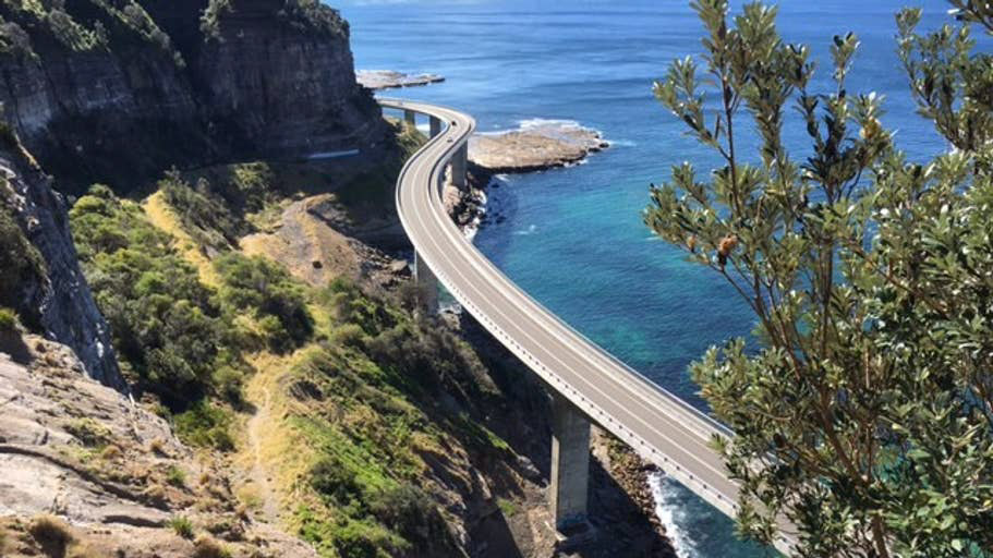 Looking down to Seacliff Bridge